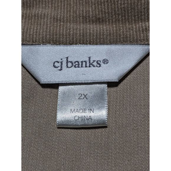 CJ Banks Fine Corduroy Button Front Jacket Women 2X Brown Pockets Long Sleeves - Picture 10 of 15